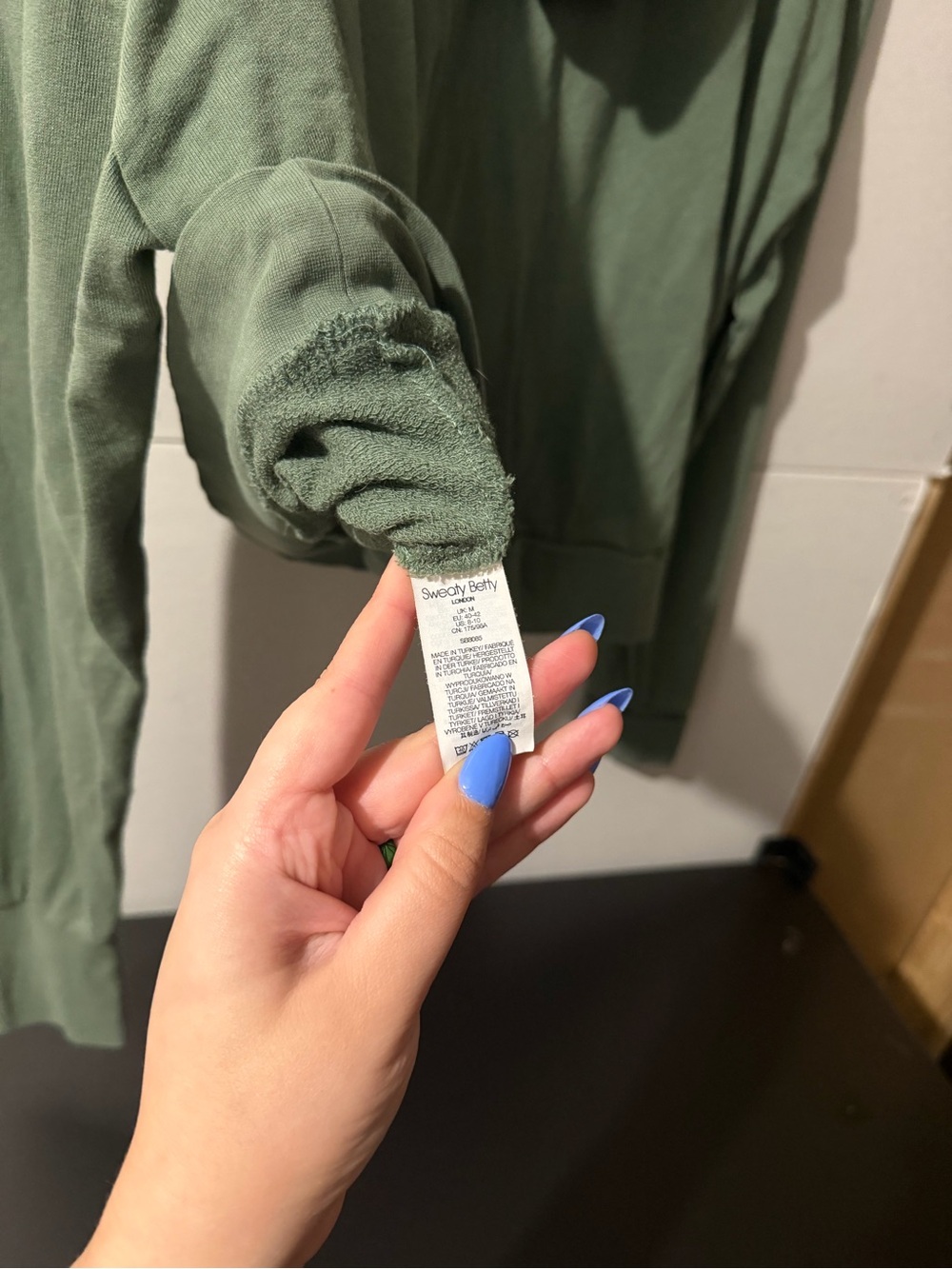 Sweaty Betty Olive V-Neck Hoodie Sweater - Picture 5 of 6